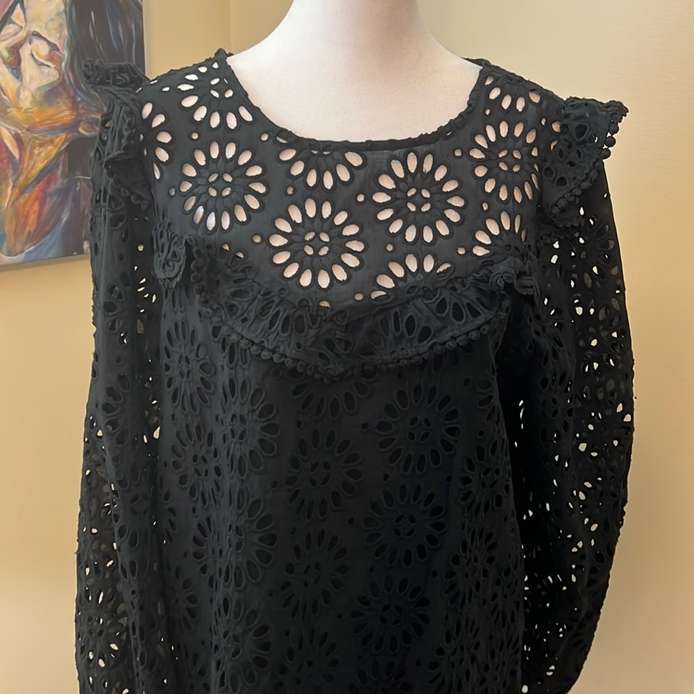 Lilly Pulitzer Deep navy blue eyelet top NWT